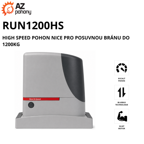 RUN1200HS - High speed pohon Nice pro posuvnou bránu do 1200kg